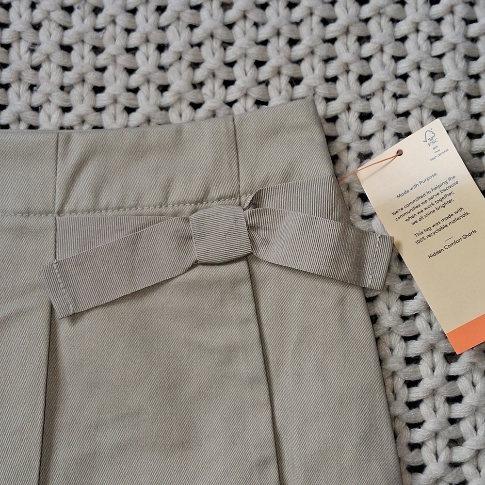 FRENCH TOAST Girls Khaki Pleated Skort with Side Bow School wear 6X - Picture 2 of 3
